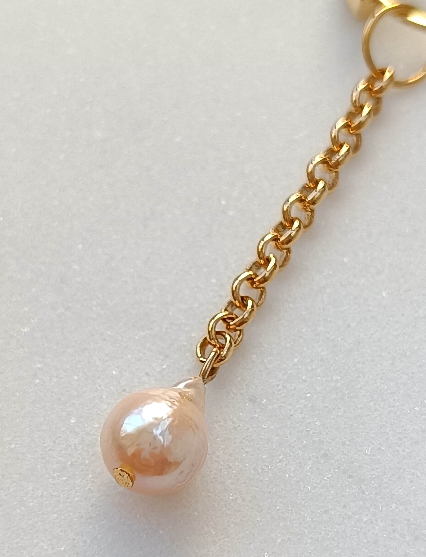 Pearl Drop Charm Gold