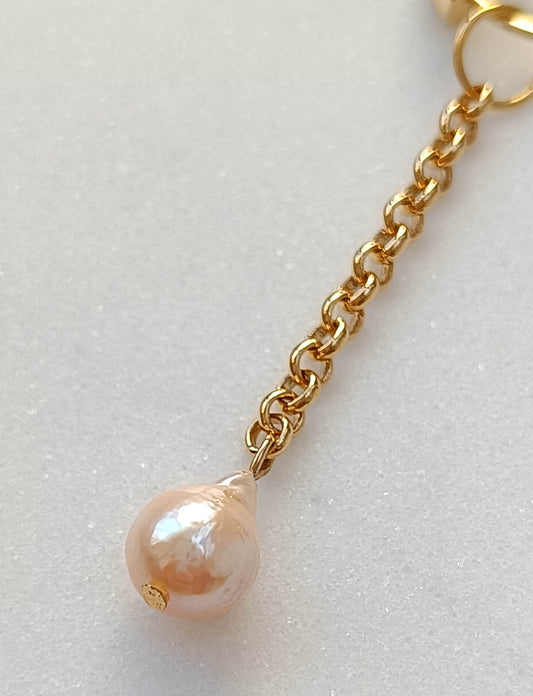 Pearl Drop Charm Gold
