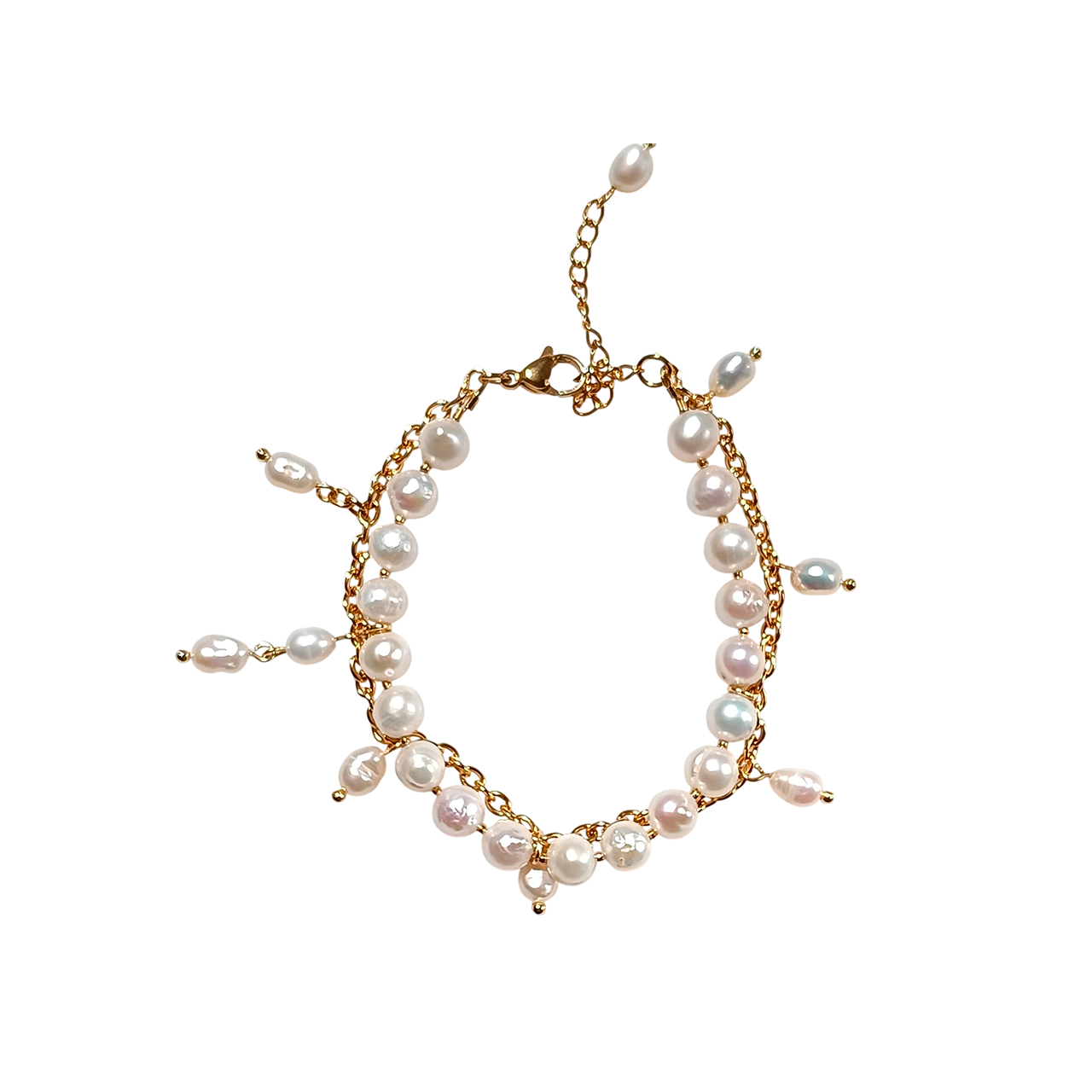 Pearl Cascade Silver Bracelet