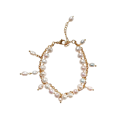 Pearl Cascade Silver Bracelet