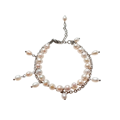 Pearl Cascade Silver Bracelet