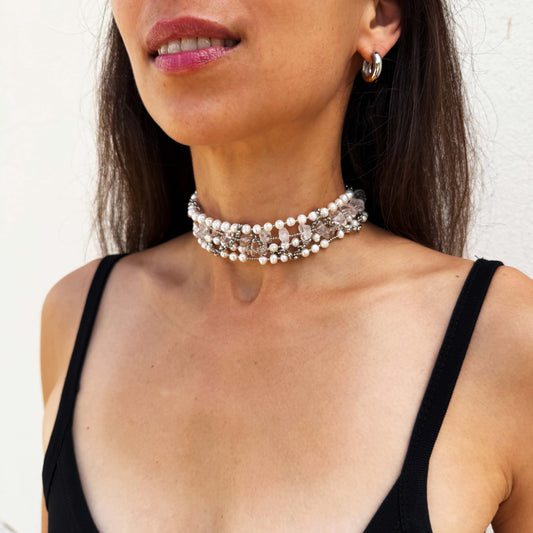 Pearl and Rock Crystal Choker