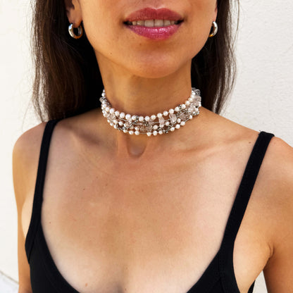 Pearl and Rock Crystal Choker