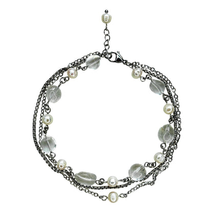 Pearl and Rhinestone Anklet