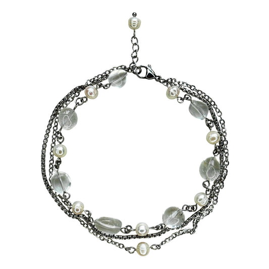 Pearl and Rhinestone Anklet