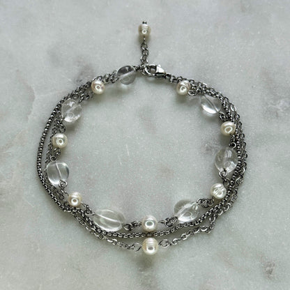 Pearl and Rhinestone Anklet