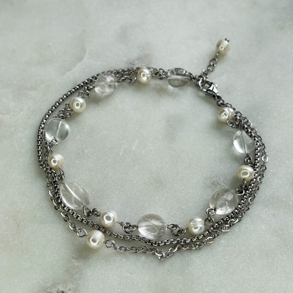 Pearl and Rhinestone Anklet