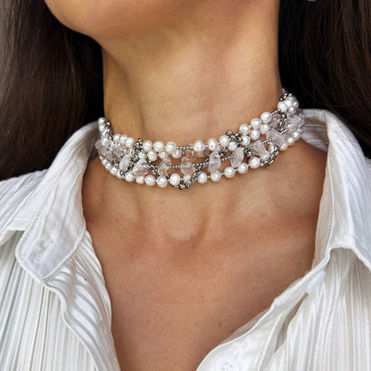 Pearl and Rock Crystal Choker