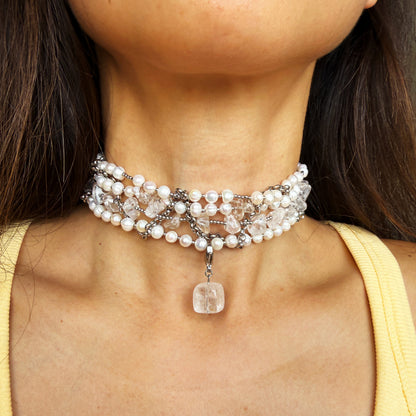 Pearl and Rock Crystal Choker