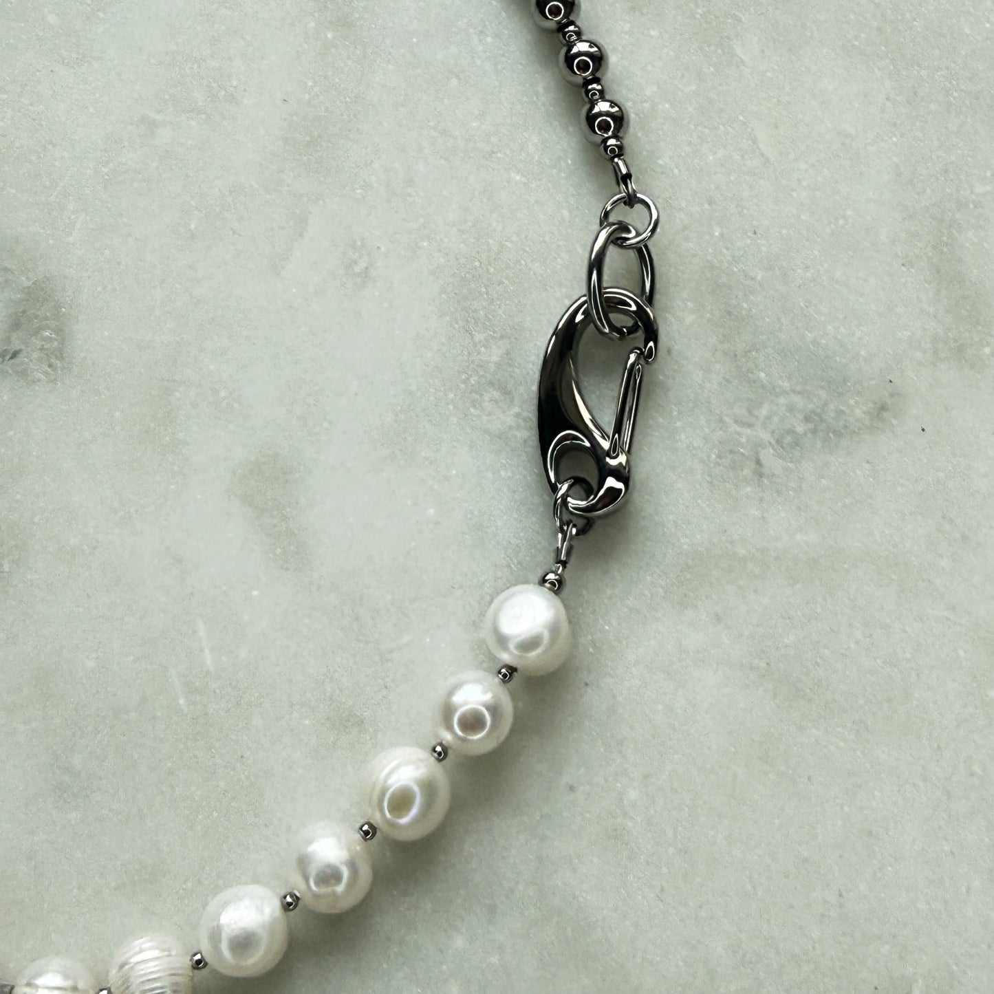 Pearl and Steel Choker with Removable Pendant