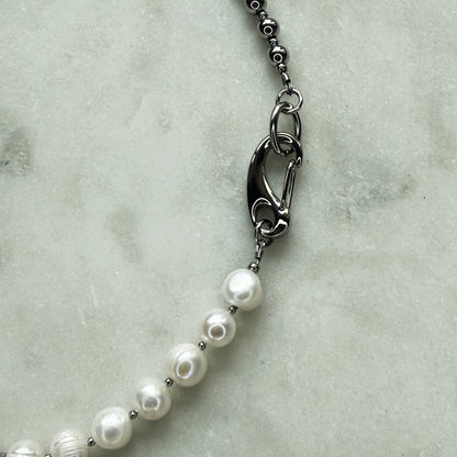 Pearl and Steel Choker with Removable Pendant