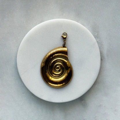 Pendant With Carabiner - Shell Round