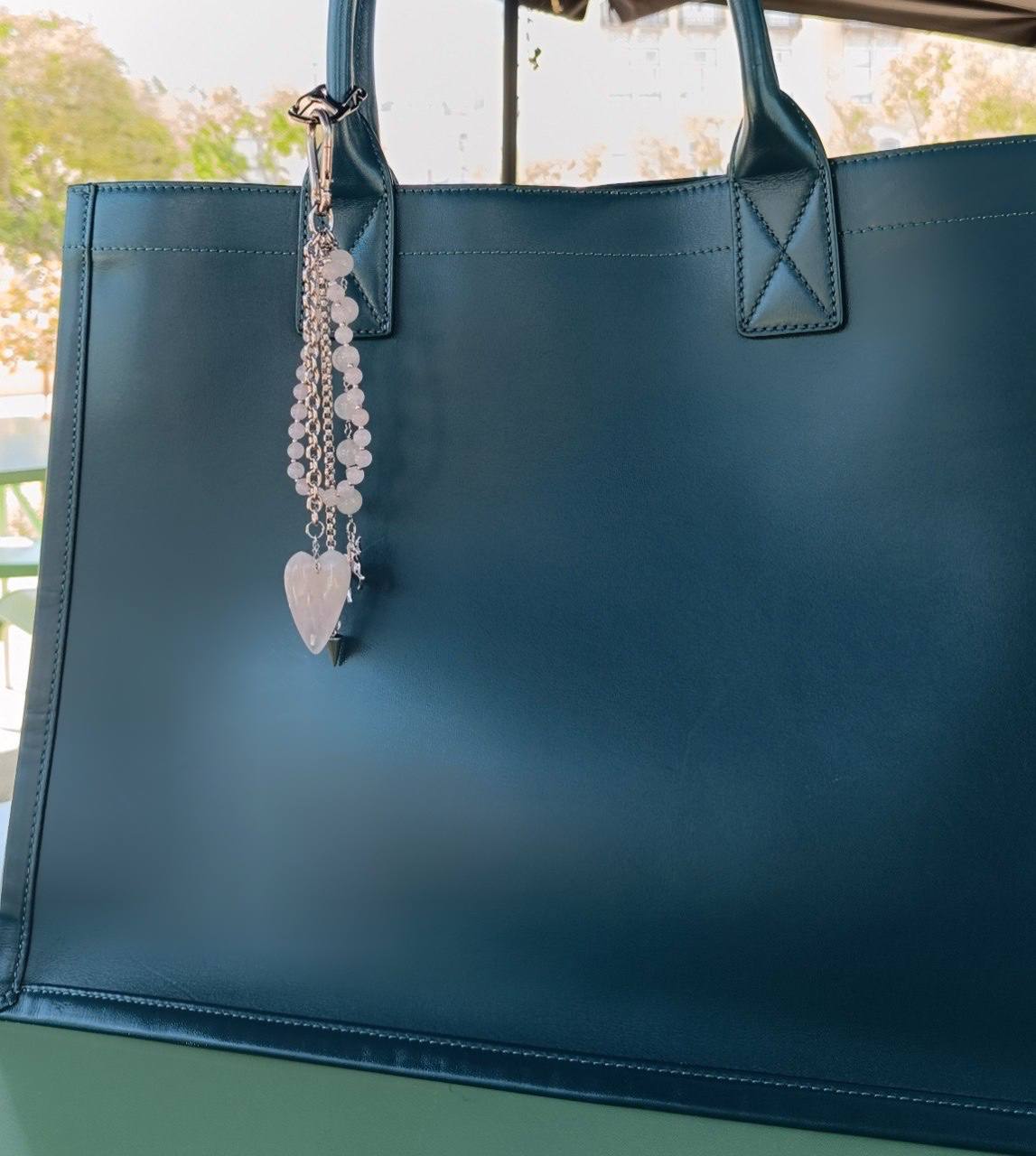 Pink Quartz Bag Charm