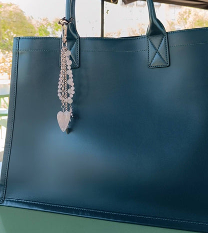 Pink Quartz Bag Charm
