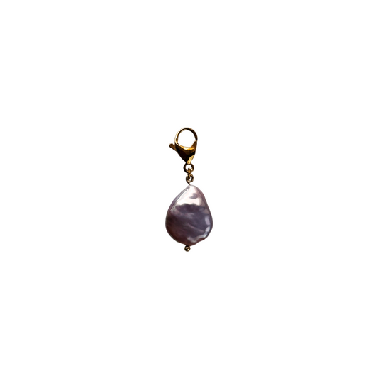 Pink Pearl Drop And Gold Carabiner