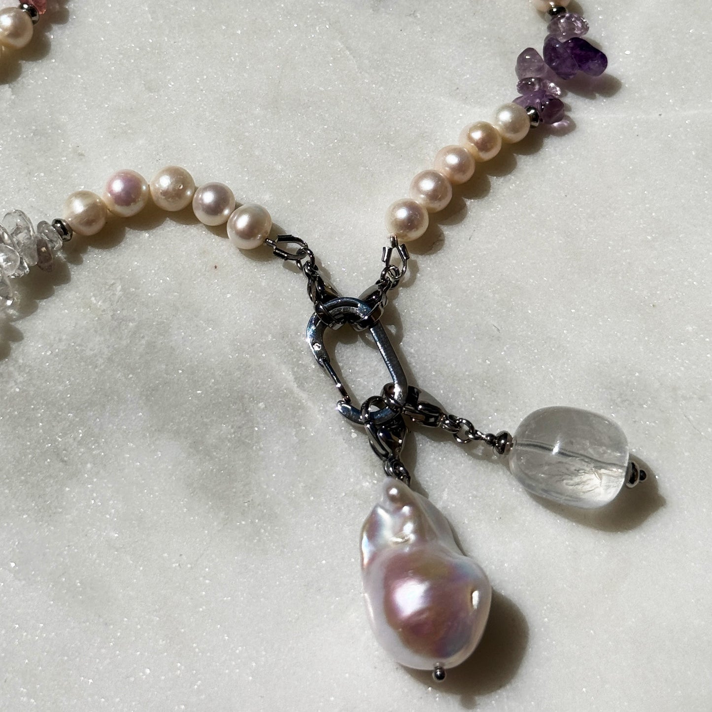 Rainbow Pearl Chakra Necklace