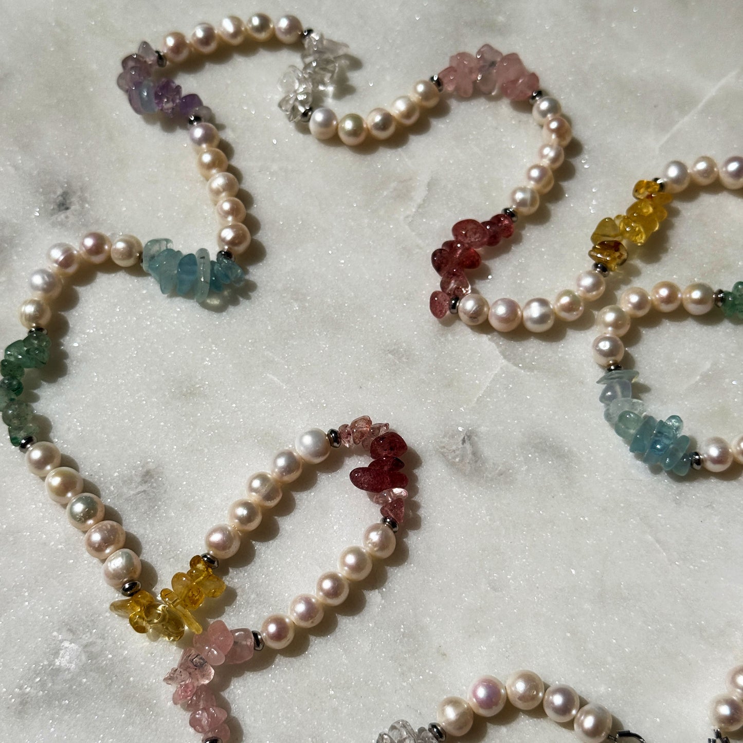 Rainbow Pearl Chakra Necklace