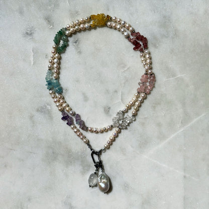 Rainbow Pearl Chakra Necklace