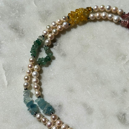 Rainbow Pearl Chakra Necklace