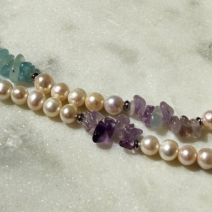 Rainbow Pearl Chakra Necklace