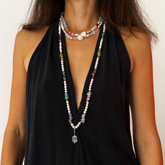 Rainbow Pearl Chakra Necklace
