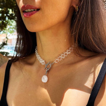 Rhinestone Choker with Removable Pendant