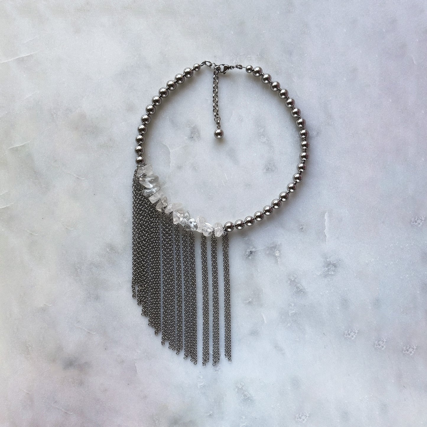 Rock Crystal And Steel Necklace