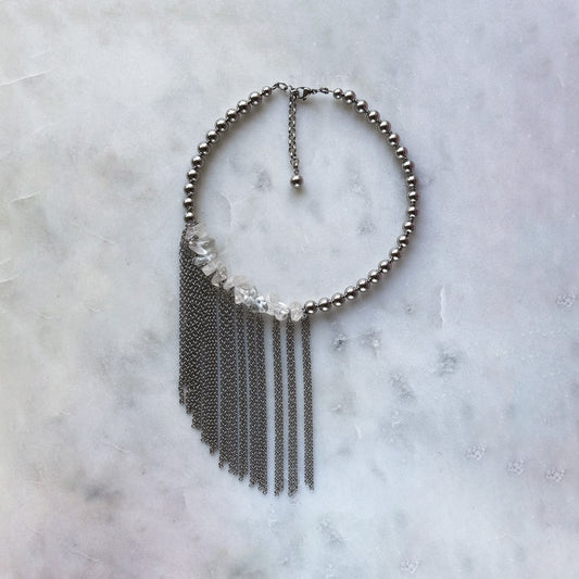 Rock Crystal And Steel Necklace