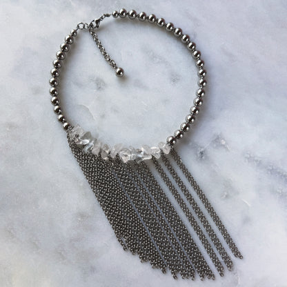 Rock Crystal And Steel Necklace