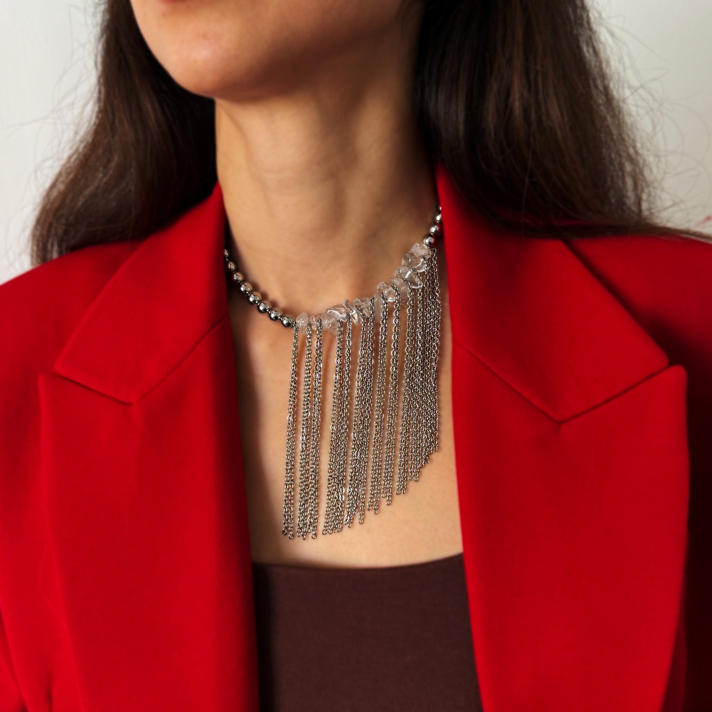 Rock Crystal And Steel Necklace