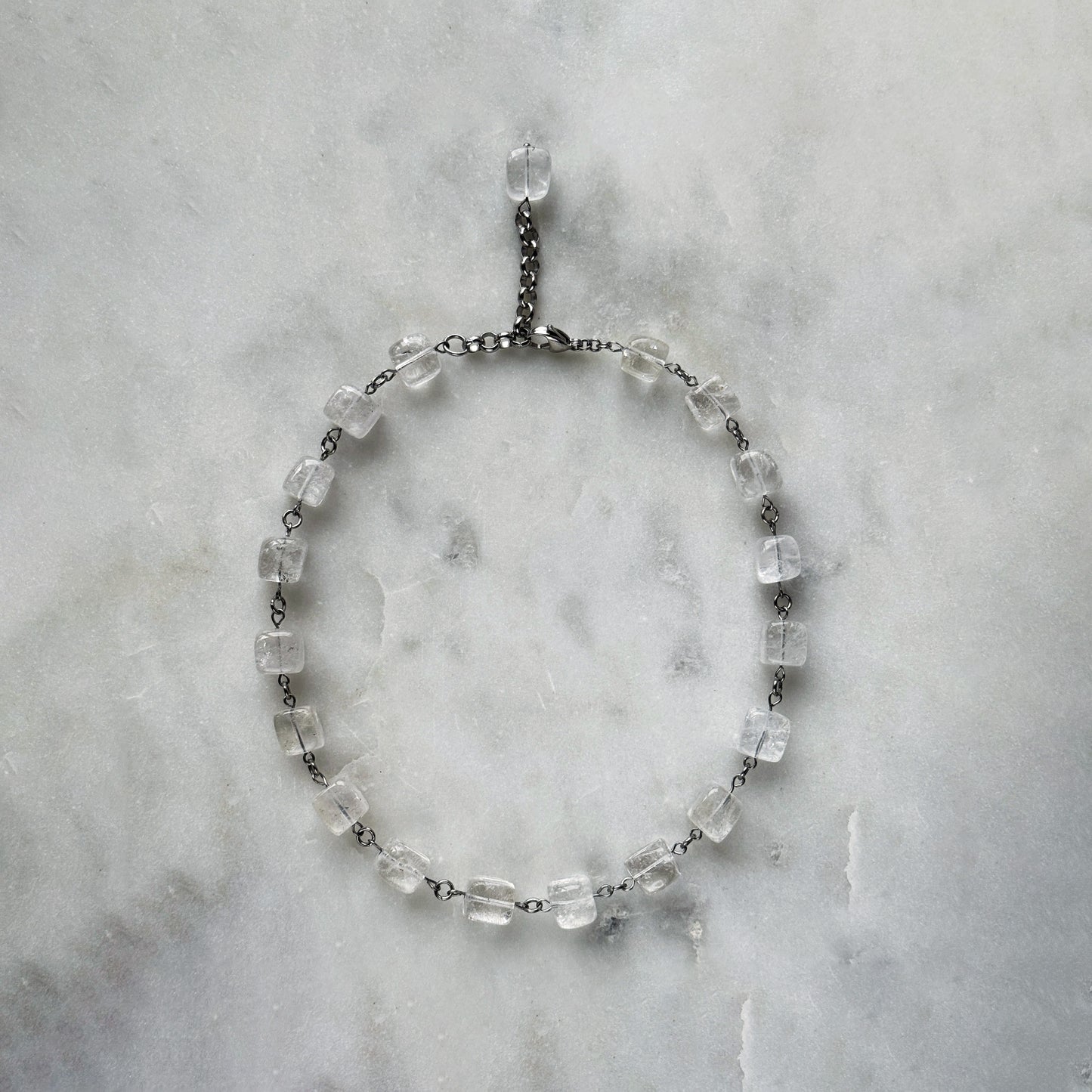 Rock Crystal Cube Necklace