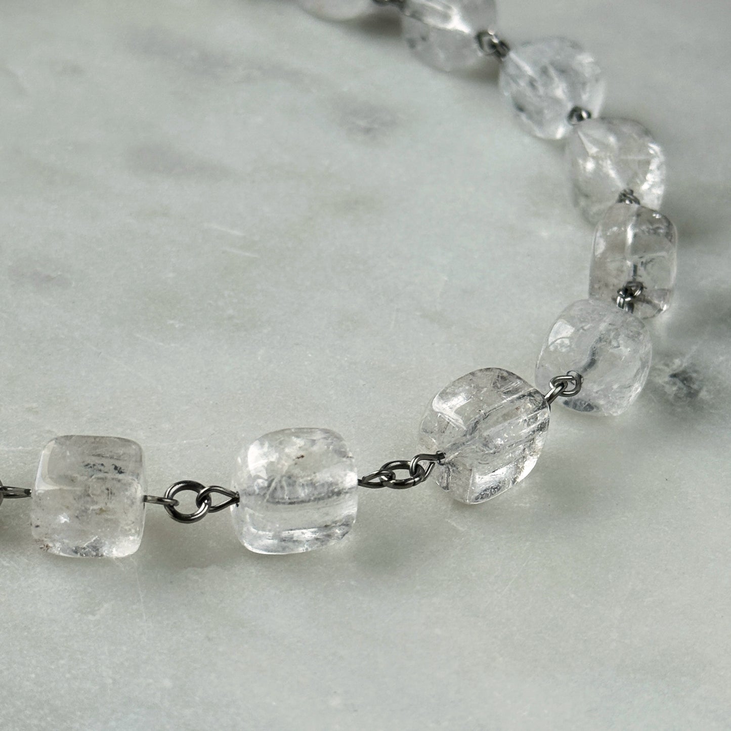 Rock Crystal Cube Necklace