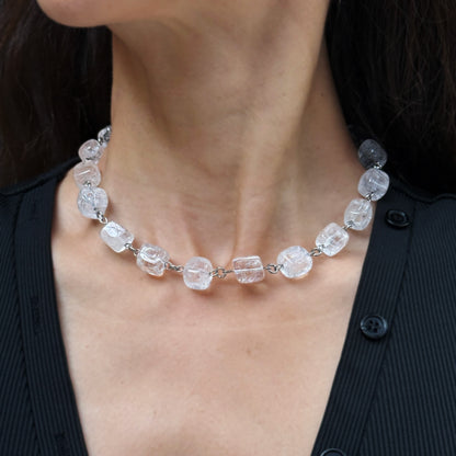 Rock Crystal Cube Necklace