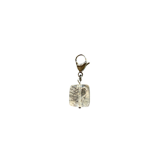 Rock Crystal Cube Pendant Silver