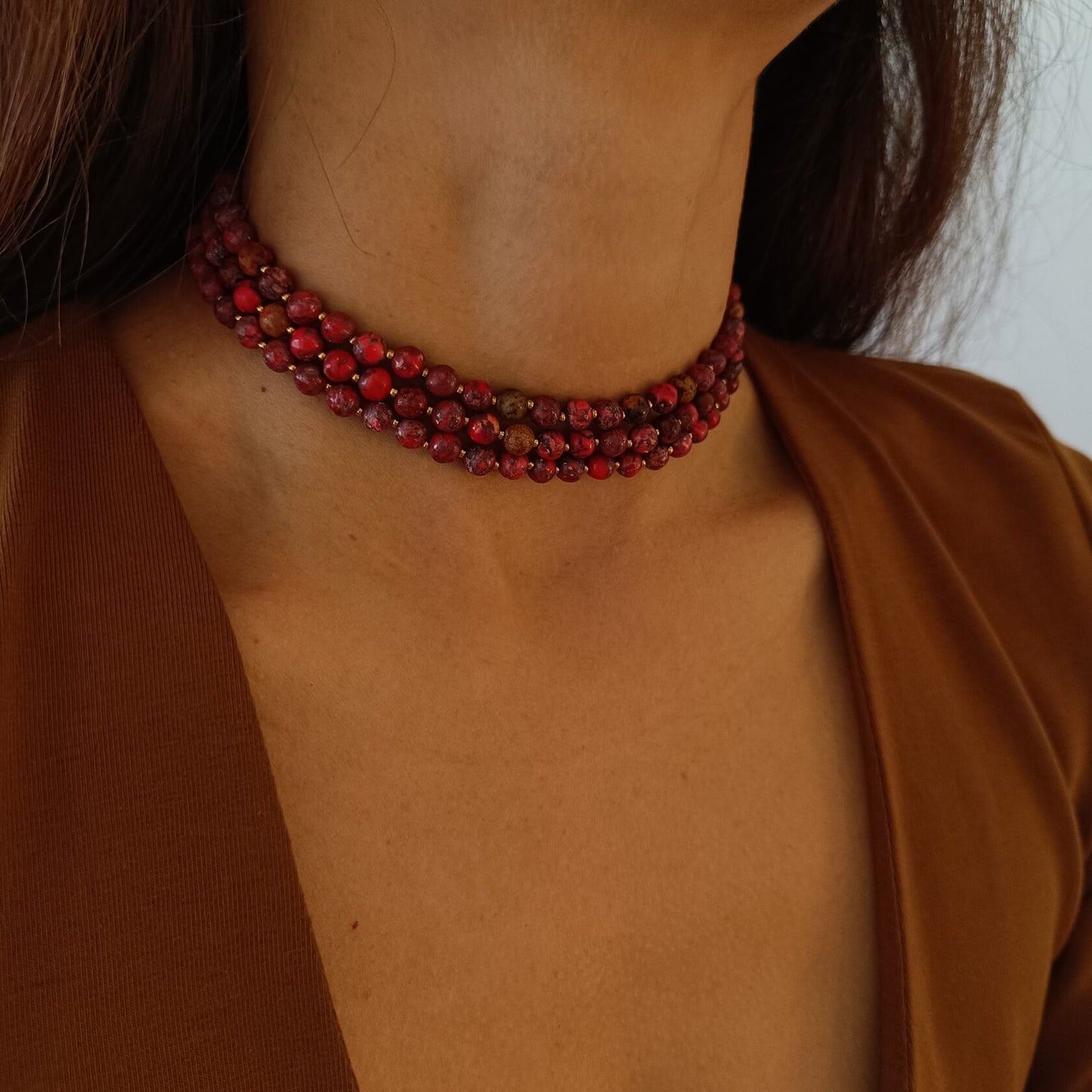 Scarlet Jasper Choker