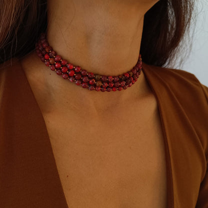 Scarlet Jasper Choker