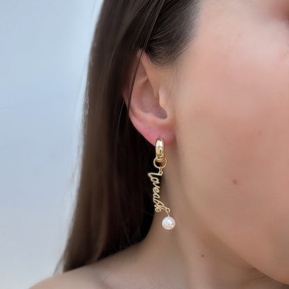 Serene Pearl Script Charm