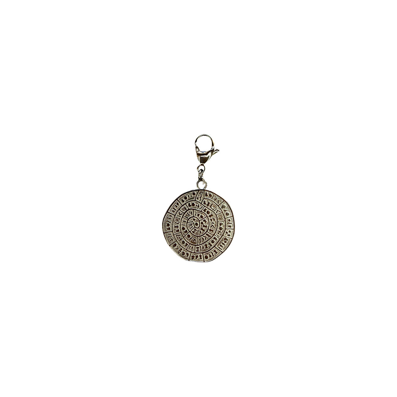 Silver Aztec Calendar Coin Pendant