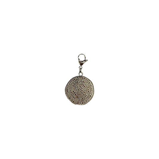 Silver Aztec Calendar Coin Pendant