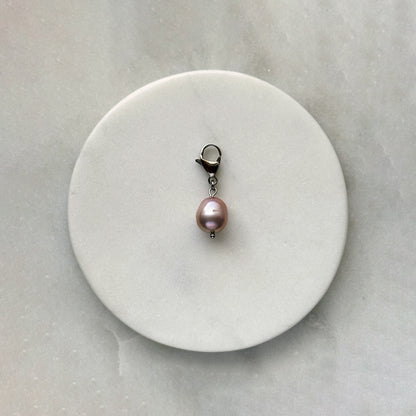 Smoky Pink Pearl Silver Carabiner