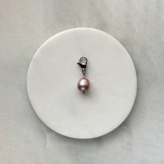 Smoky Pink Pearl Silver Carabiner