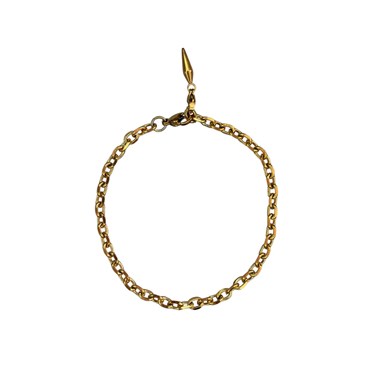 Gold Spiked Pendant Anklets