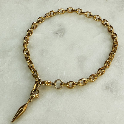 Gold Spiked Pendant Anklets