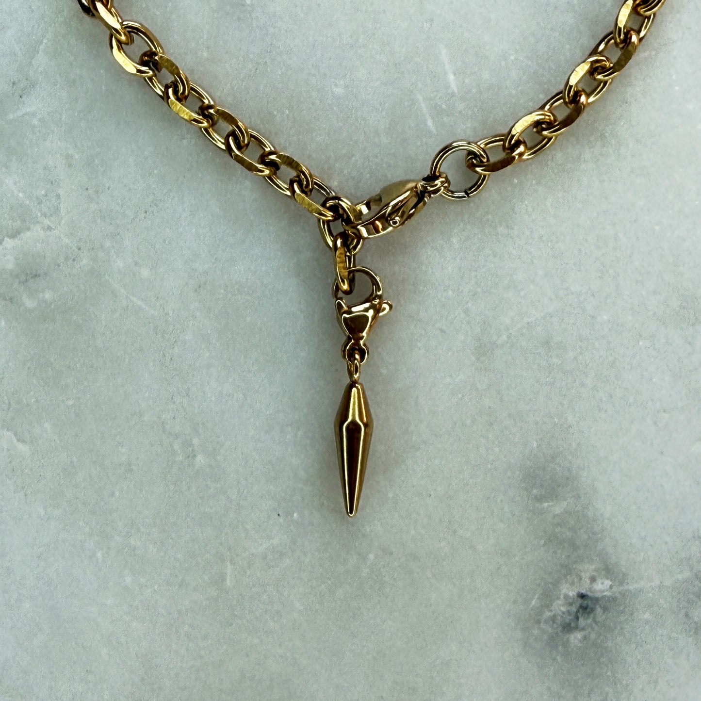 Gold Spiked Pendant Anklets