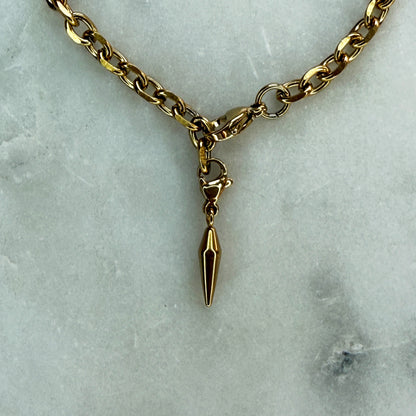 Gold Spiked Pendant Anklets