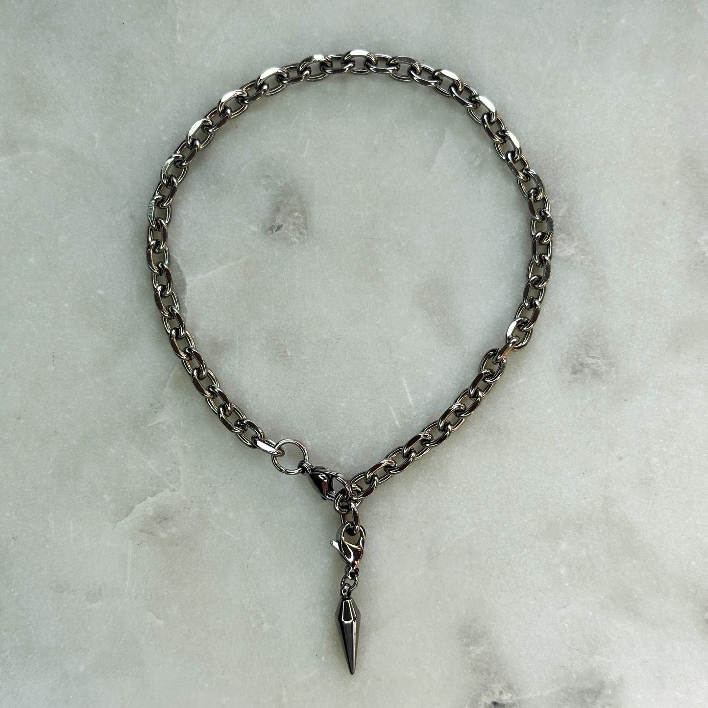 Gold Spiked Pendant Anklets