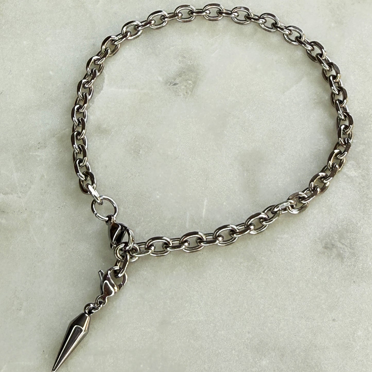 Gold Spiked Pendant Anklets