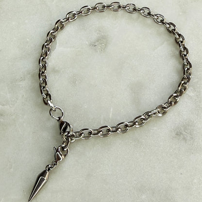 Gold Spiked Pendant Anklets
