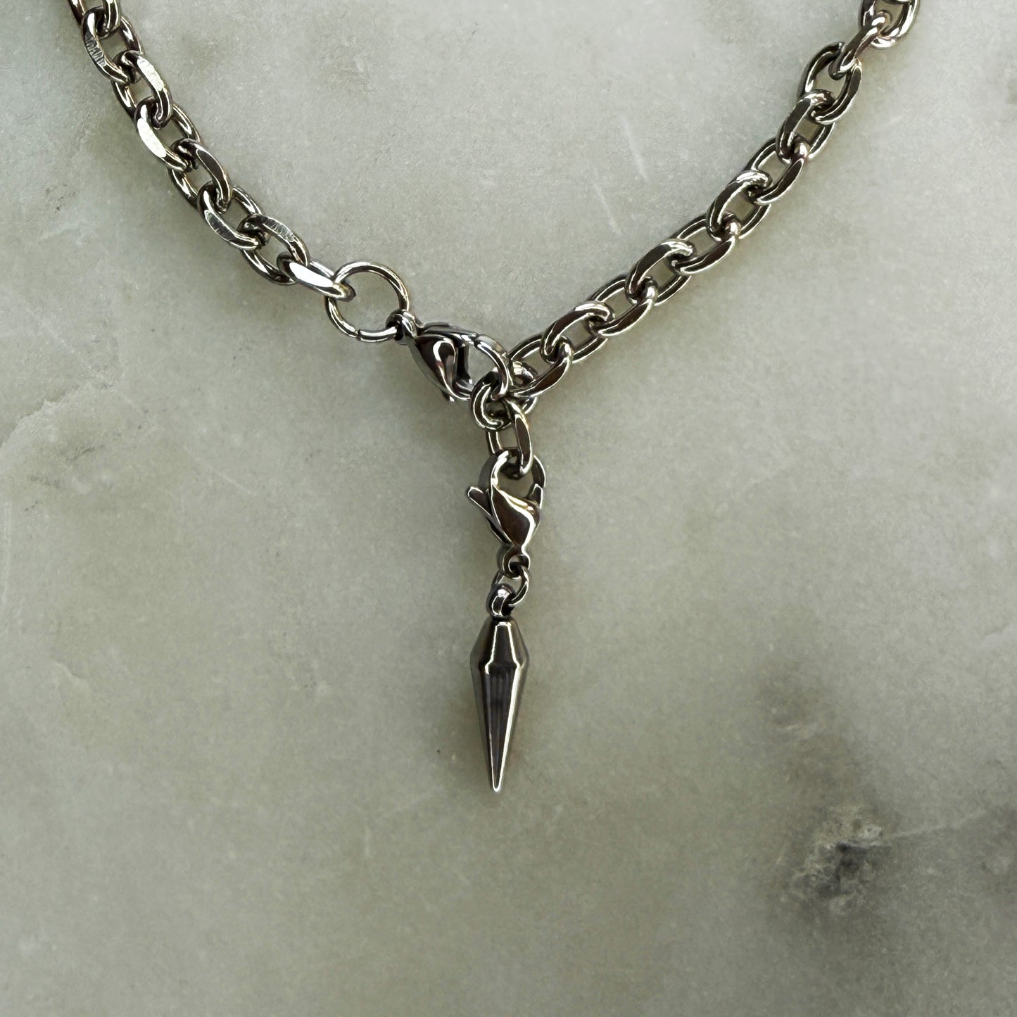 Gold Spiked Pendant Anklets
