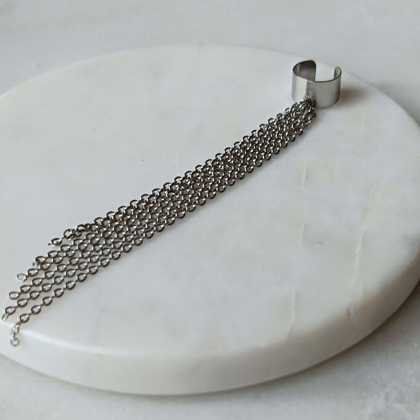 Stainless Steel Tassel Ear Cuff